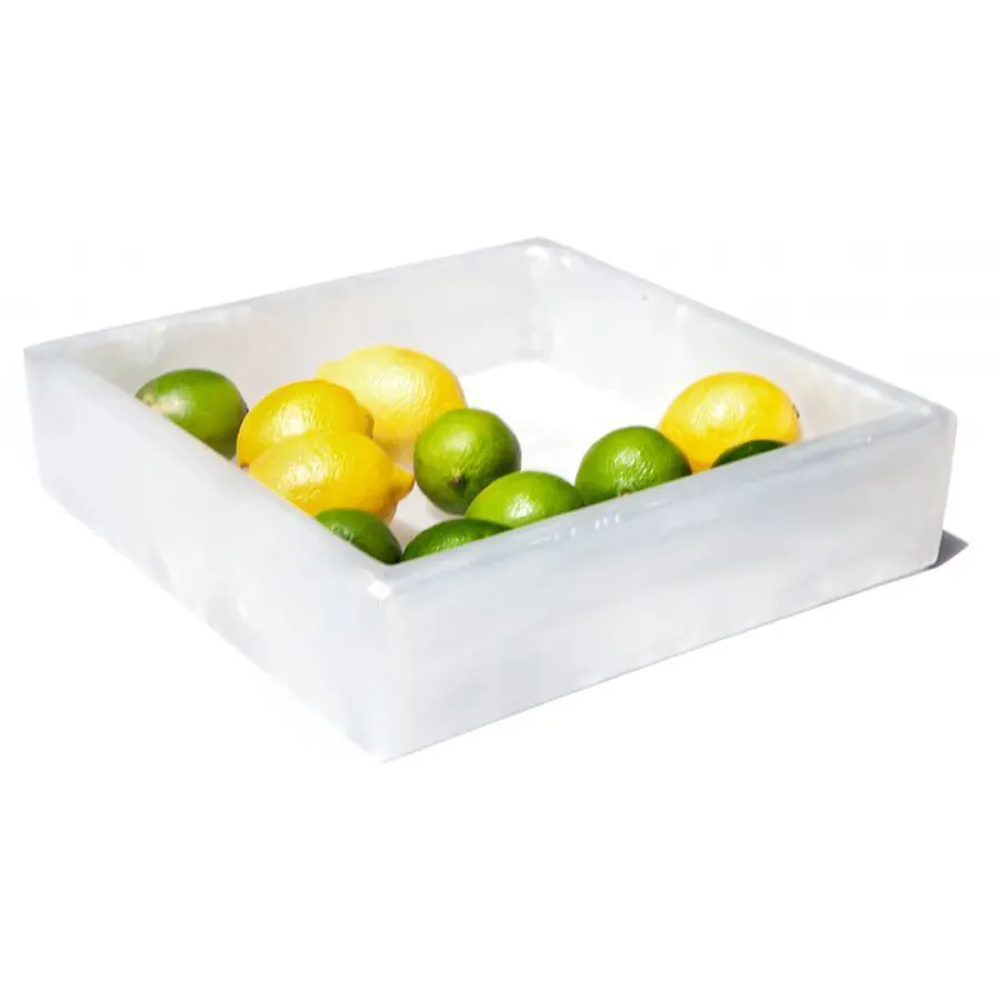 Steelite KMK1006SH - 12" x 12" x 3" White Resin Riser/Box, Flip‑Open, 4" Max Height, 10"‑19" W/D