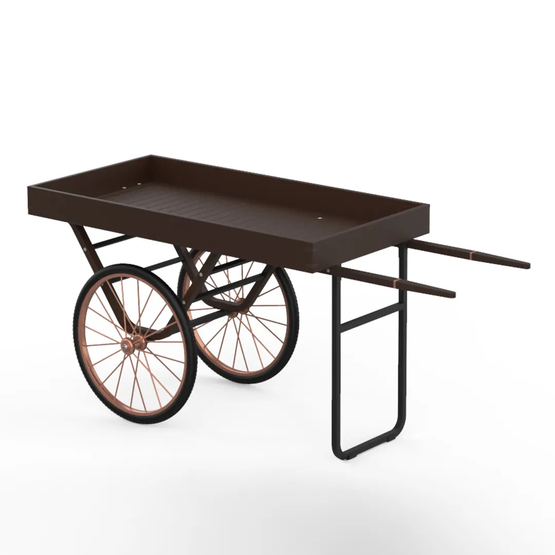 Steelite MGCCNT04DPXX Mogogo Cantine Serving Cart, Dark Finish, Copper Wheels