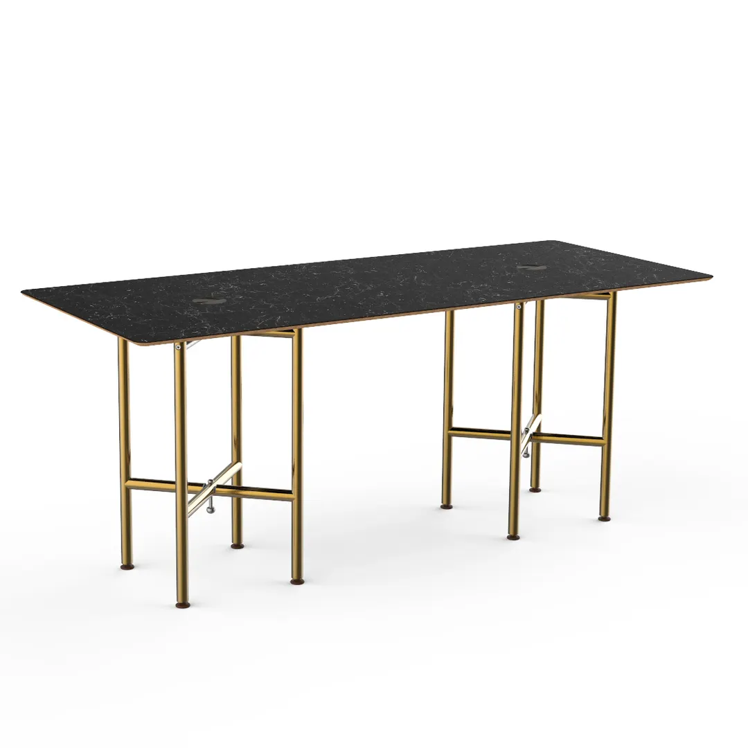 Steelite MGCCVG01MBXX Mogogo Buffet Solutions Clix Table, 72" x 30" x 30"H, Rectangular, Nero Marquina Marble BHP Laminate