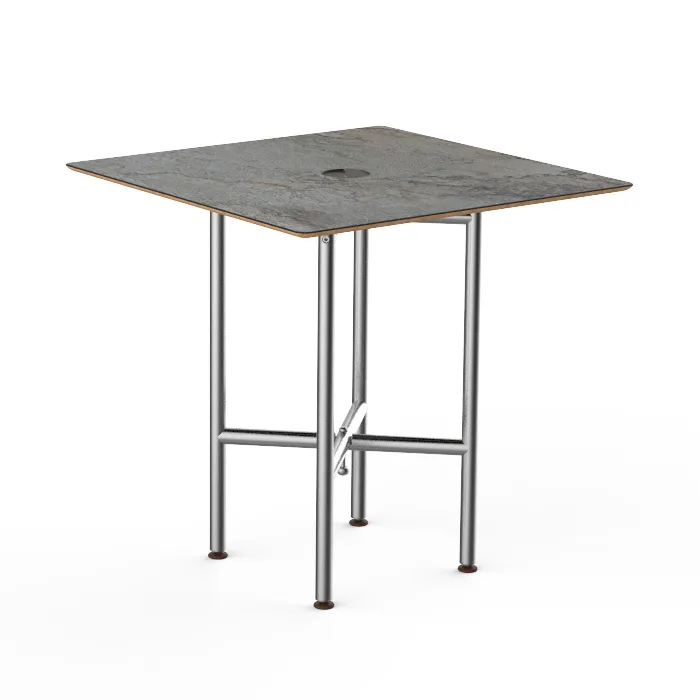 Steelite MGCCVS01GSXX Mogogo Buffet Solutions Clix Table, 30x30, Grey Slate BHP Laminate Top, Brushed Stainless Steel