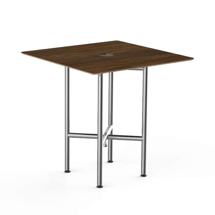 Steelite MGCCVS01WSXX 30x30 Square Bengali Mango Wood BHP Laminate Top Brushed Stainless Steel Legs 30H