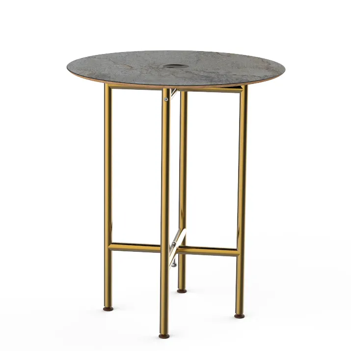 Steelite MGCCYR01GBXX Mogogo Buffet Solutions Clix Table, 30" Round, 36"H, Grey Slate BHP Laminate Top