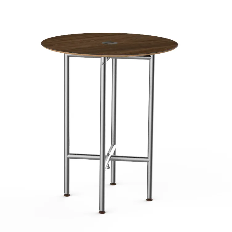 Steelite MGCCYR01WSXX Mogogo Buffet Solutions Clix Table, 30" Round, 36"H, Bengali Mango Wood BHP Laminate Top