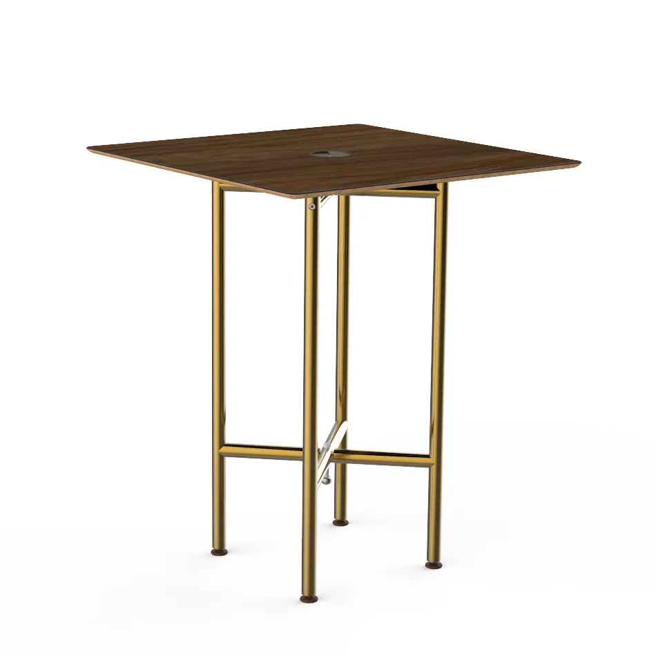 Steelite MGCCYS01WBXX Mogogo Buffet Solutions Clix Table, 30" Square, 36"H, Bengali Mango Wood BHP Laminate Top