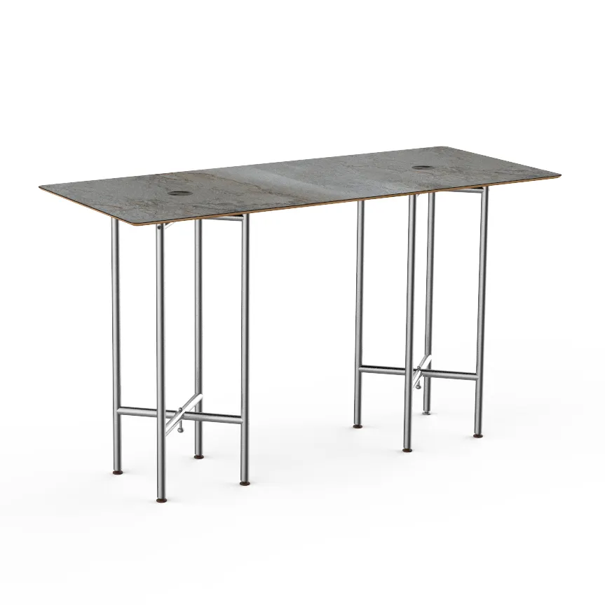 Steelite 72 Buffet Table for Commercial Use, 30 Height, Grey Finish, Laminated Top
