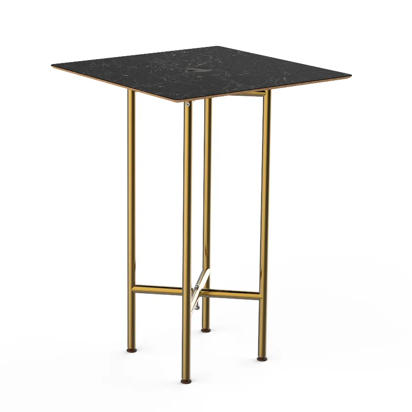 Steelite MGCCZS01MBXX Mogogo Buffet Solutions Clix Table, 30" Square, 42"H, Nero Marquina Marble BHP Laminate Top