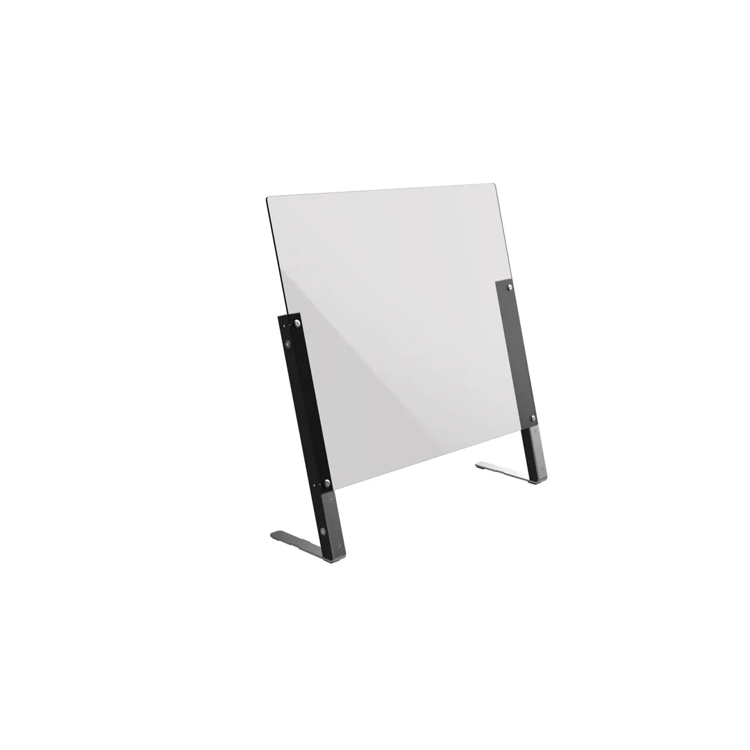 Steelite MGCDVO01CSAS V‑Shield Sneeze Guard, 35" × 35½" H Clear Acrylic, Stainless Steel 6" Opening
