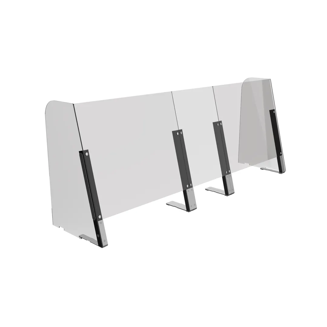 Steelite MGCDVO06CSAS Sneeze Guard, 90" x 35½" Clear Acrylic, Frame, 6" Opening, 6 Legs & Hardware