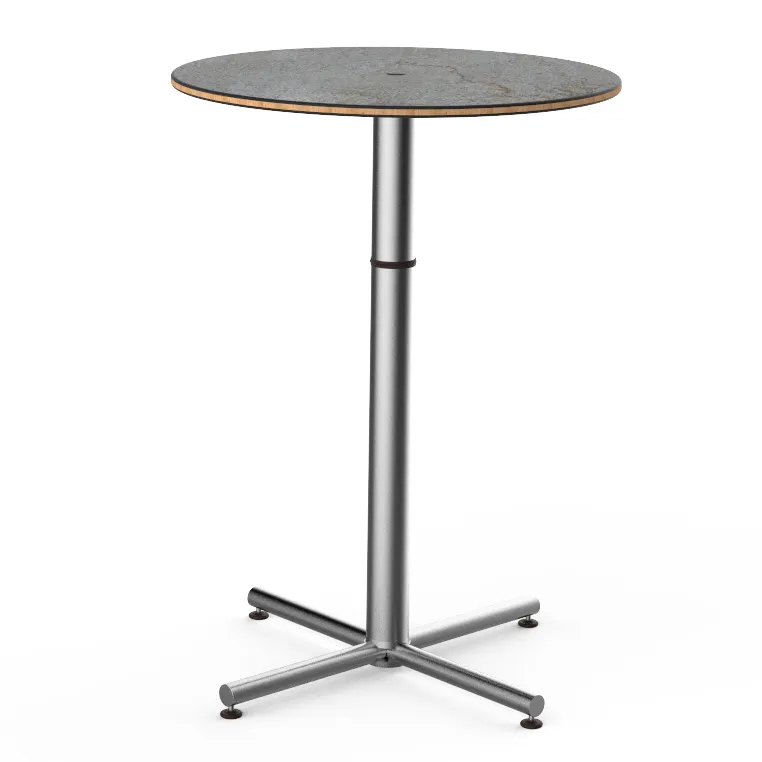 Steelite MGCPBR01GSXX 30" Round Bar Height Table, 42"H, BHP Laminate Top, Brushed Stainless Steel Base