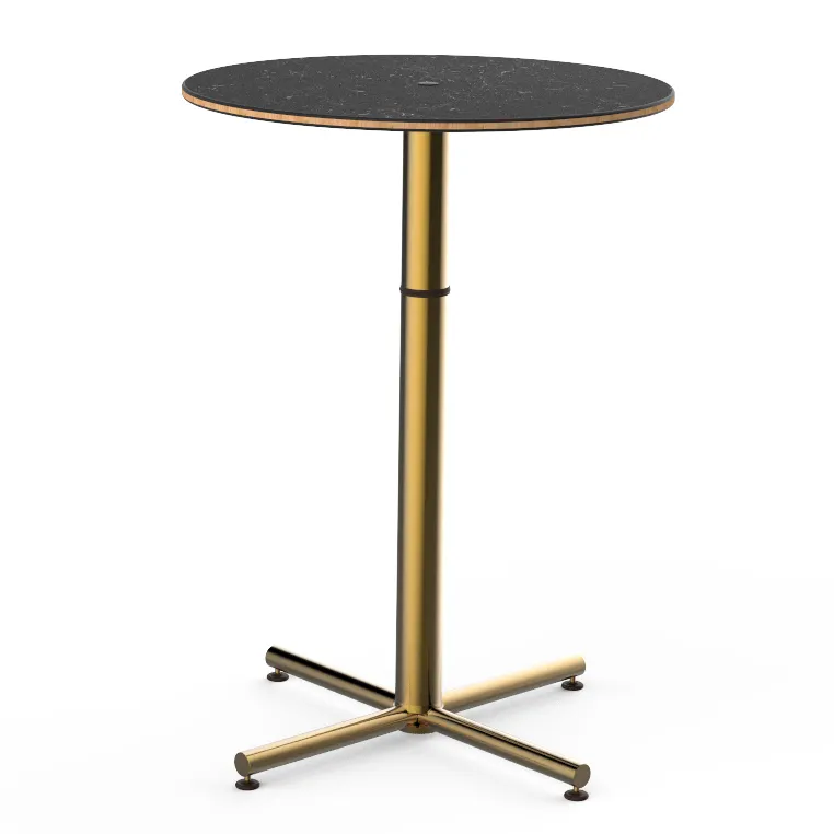 Steelite MGCPBR01MBXX Mogogo Buffet Solutions 30" Round Bar Height Table, 42"H, BHP Laminate Top, Brushed Brass