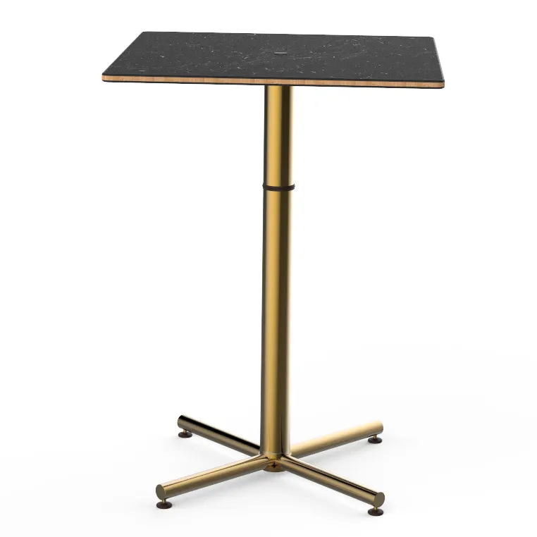 Steelite MGCPBS01MBXX 30x30x42H Square Nero Marquina Marble BHP Laminate Top Bar Table