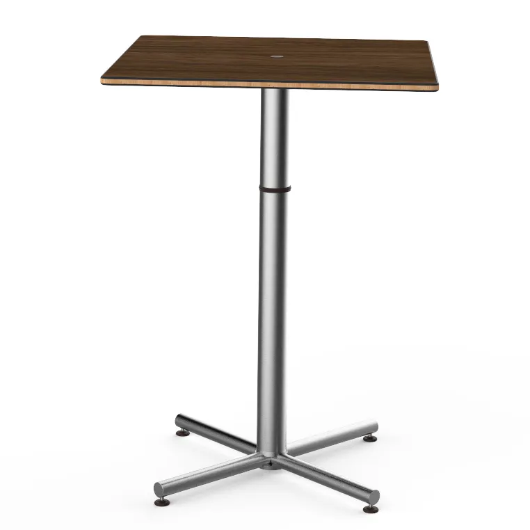 Steelite MGCPBS01WSXX 30x30x42 Bar Height Table, Square Bengali Mango Wood Top, Brushed Stainless Steel
