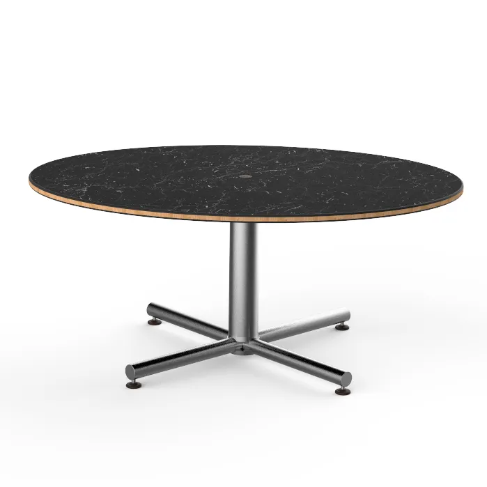 Steelite MGCPFV01MSXX Mogogo Buffet Solutions Polo Coffee Table, 42.5x30x18, Oval Nero Marquina Marble BHP Laminate Top