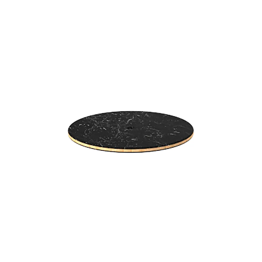 Steelite MGSCRTHB0301 Round Nero Marquina Marble BHP Laminate Table Top, 18 Inch Diameter