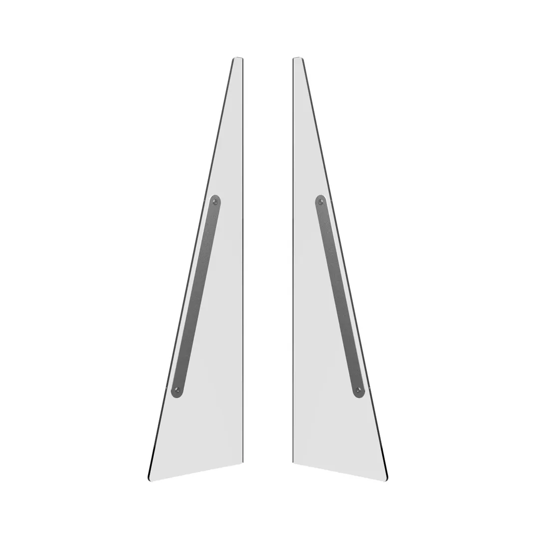 Steelite MGSVSDSM0201 V-Shield Breath Guard Corner Panels, 35-3/8" x 10-1/2" Acrylic, 2 Panels - Set