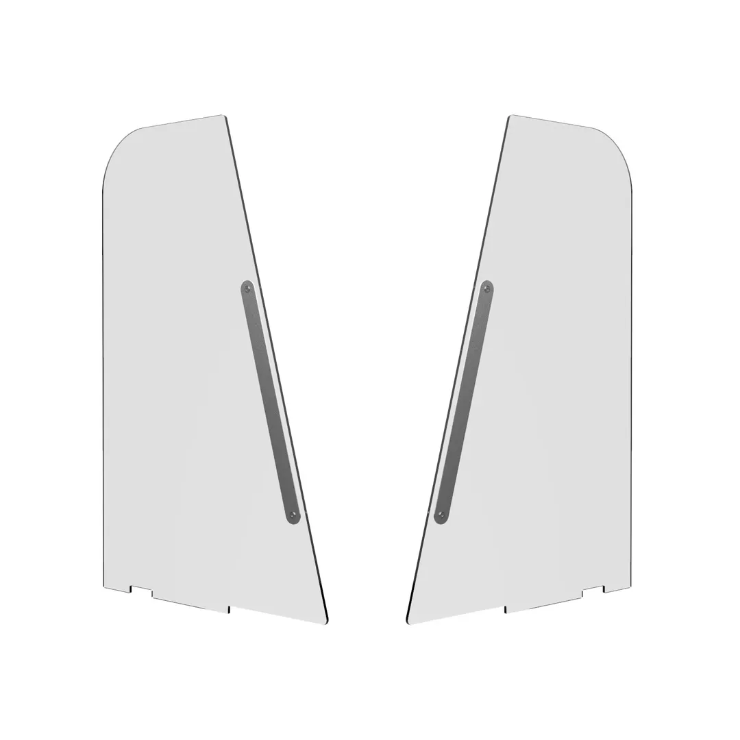 Steelite MGSVSDSM0301 V-Shield Breath Guard End Panels, 35-1/2" x 22-1/4" Acrylic - 2/Set