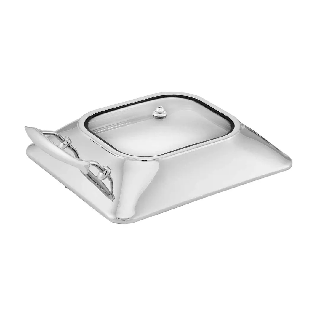 Steelite WLWI35L Chafer Lid, 4-Quart Rectangular Glass Cover for Idol WI35LGL, Clear Finish