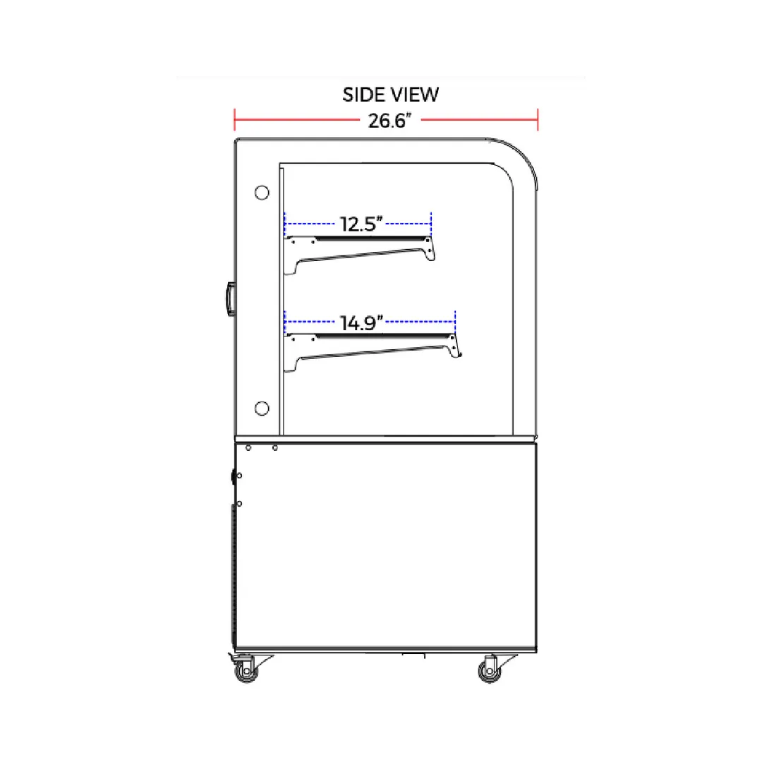 Marchia MB48-W 47" Bakery Display – 14.1 cu ft, Glass, 36.6‑47.4°F, R290, Sliding Doors, Shelves