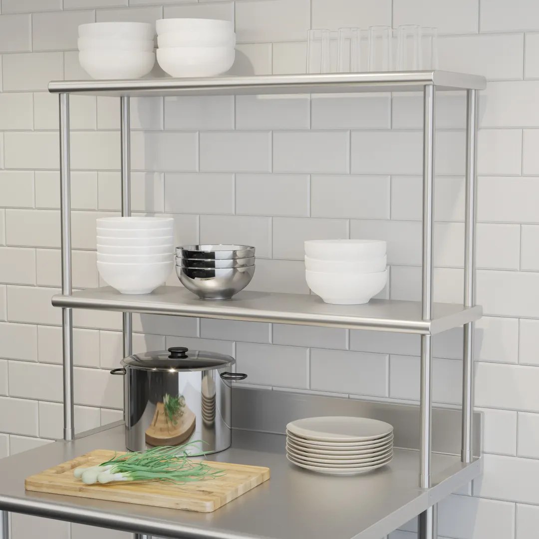 Flash Furniture NH-OSD-1236-GG Table-Mounted Overshelf
