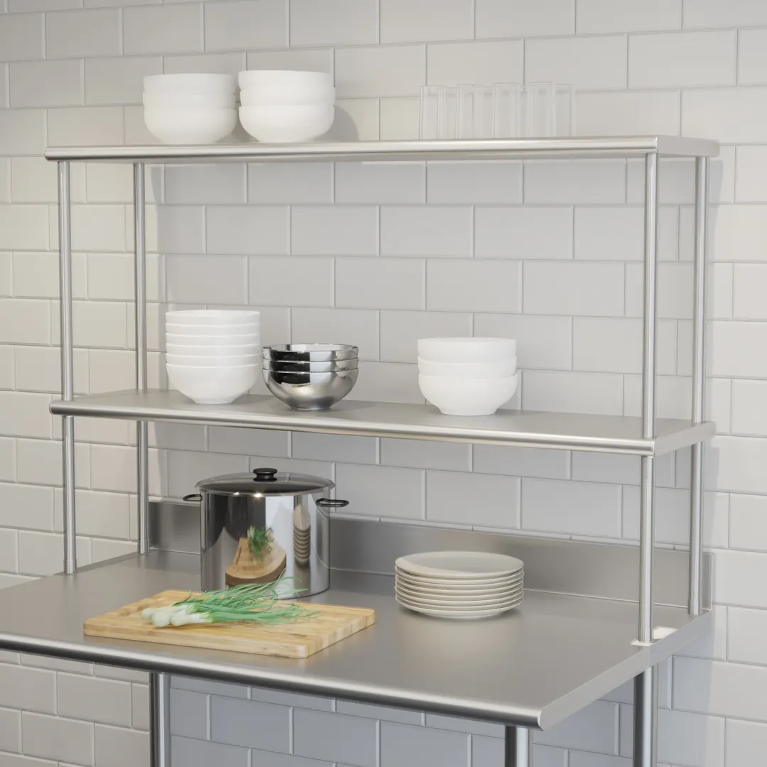Flash Furniture NH-OSD-1248-GG Table-Mounted Overshelf