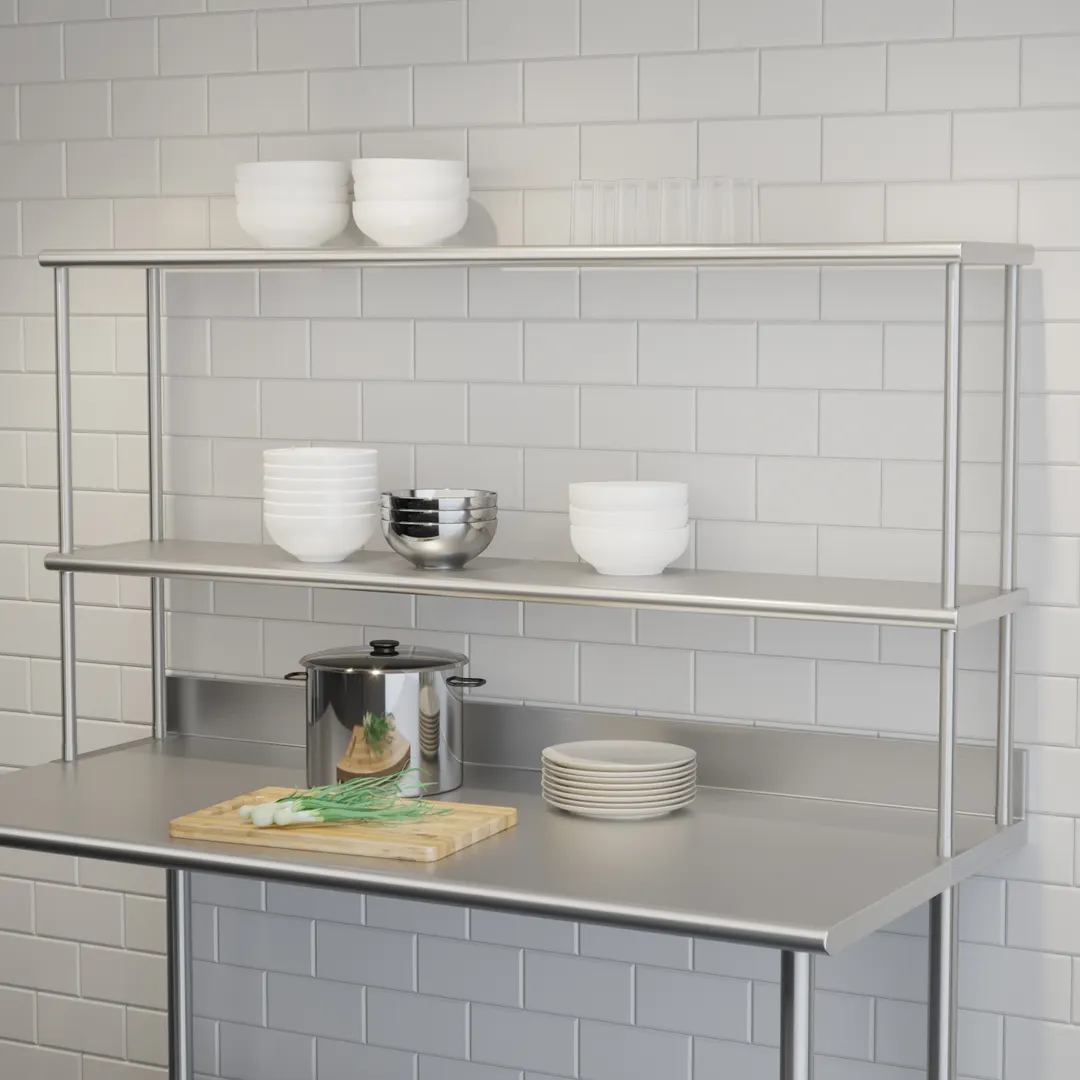 Flash Furniture NH-OSD-1260-GG Table-Mounted Overshelf