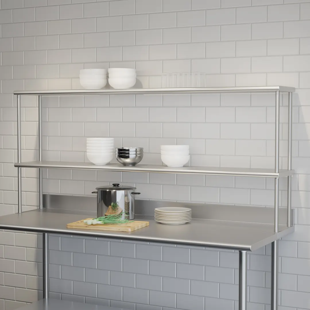 Flash Furniture NH-OSD-1272-GG Table-Mounted Overshelf
