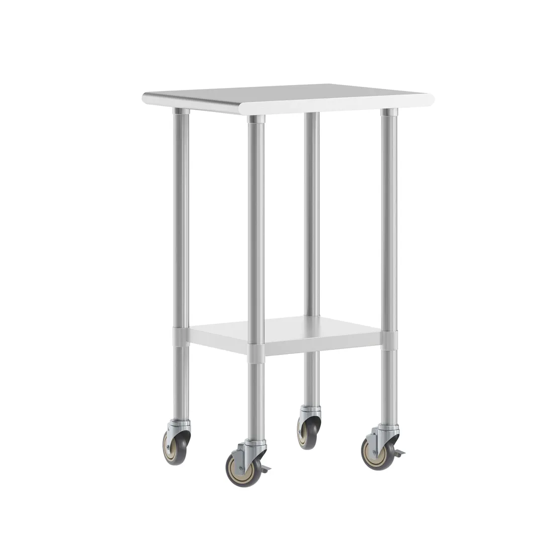 Flash Furniture NH-WT-2418-CAS-GG 60" Open Base Work Table w/ Undershelf & Casters - without Backsplash