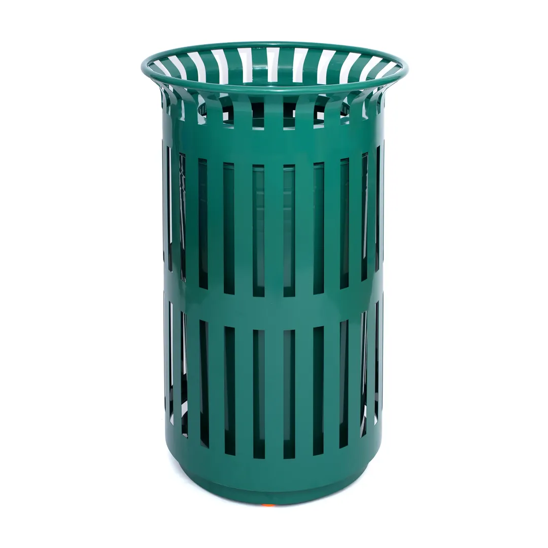 Flash Furniture UF-OTB-01-GRN-GG - 37‑Gallon Trash Can, 40" H x 26" D, Green Steel with Flat Lid