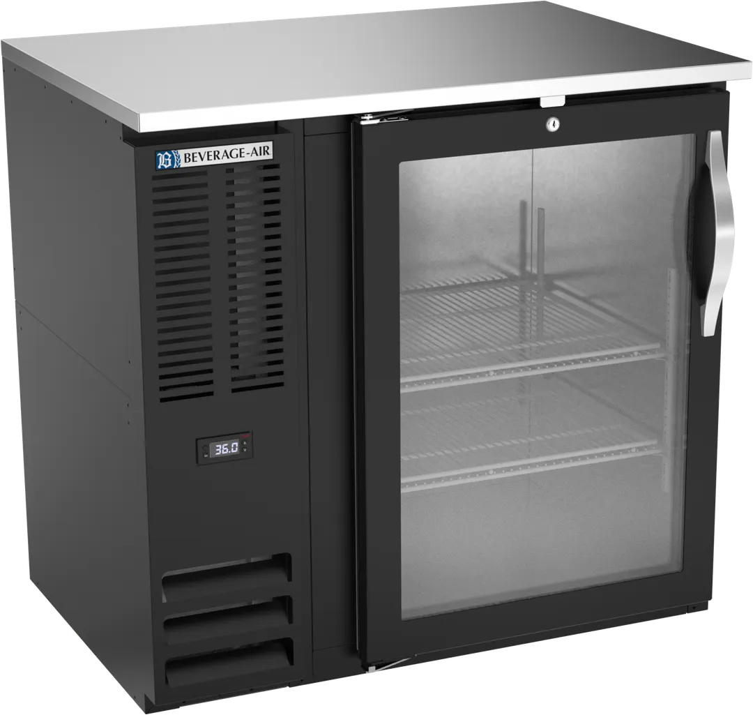 Beverage Air BBN36HC-G-B Back Bar Cooler 36"W x 26-3/8"D x 34"H 8.43 cu ft Glass Door R290 ¼ HP 115V
