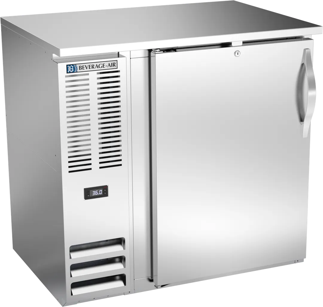 Beverage Air BBN36HC‑S Back Bar Cooler, 36"W x 26‑3/8"D x 34"H, 8.43 cu ft, Steel Exterior, Door, LED