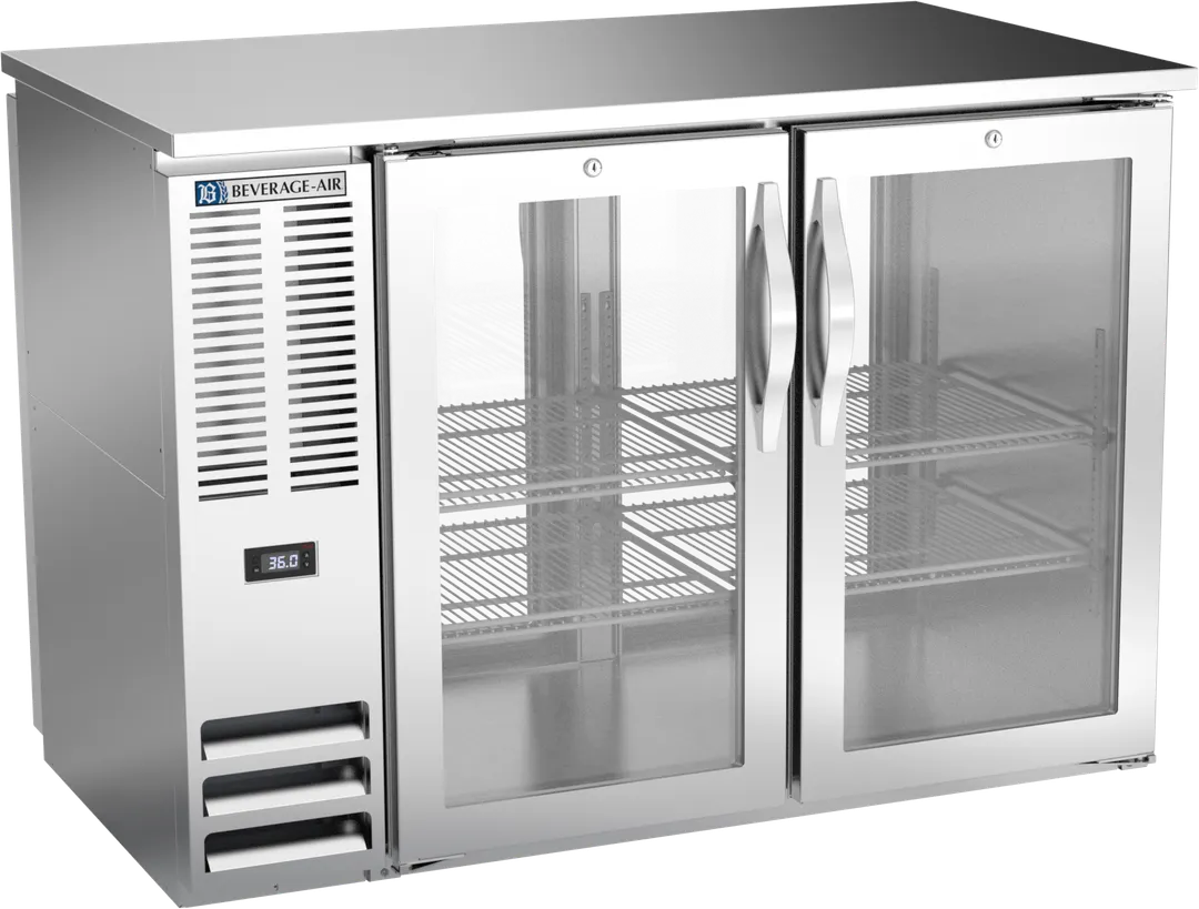 Beverage Air BBN48HC-FG-PT-S Cooler, 48"W x 26-1/8"D x 34"H, 12.56 cu ft, 4-Glass Doors, Steel, R290