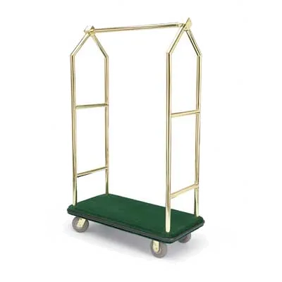 Forbes Industries 2443 Specialty Luggage Cart w/ Carpeted Deck, Retaining Bars