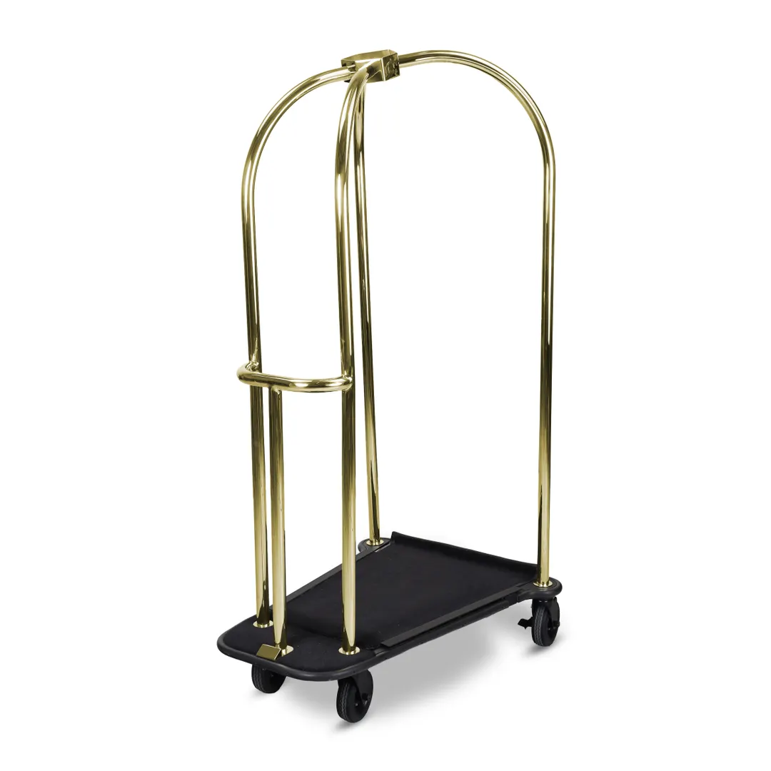 Forbes Industries 2460-PB Birds Nest Luggage Cart w/ Polished Solid Brass