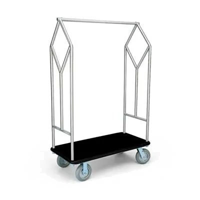 Forbes Industries 2484 Specialty Luggage Cart w/ Carpeted Deck, Retaining Bars