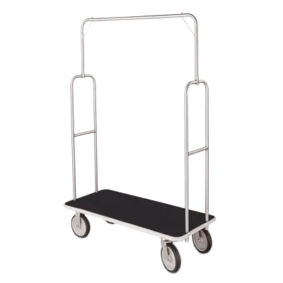 Forbes Industries 2495-BK-GY Economy Luggage Cart w/ Black Carpeted Steel Deck