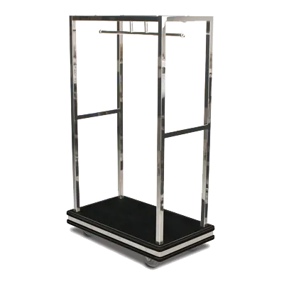 Forbes Industries 2505DB Specialty Luggage Cart w/ T-Hanger Bar, Polished Stainless Steel