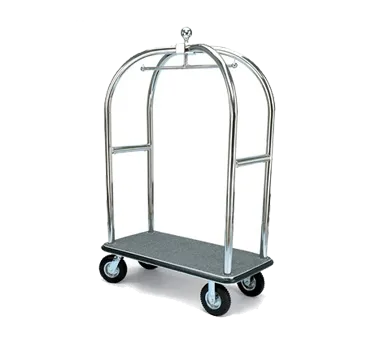 Forbes Industries 2528 Birdcage Luggage Cart w/ (2) Push Bars and Carpeted Deck