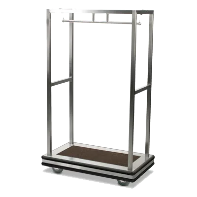 Forbes Industries 2545DB-SS Brushed Steel Specialty Luggage Cart w/ T-Hanger Bar