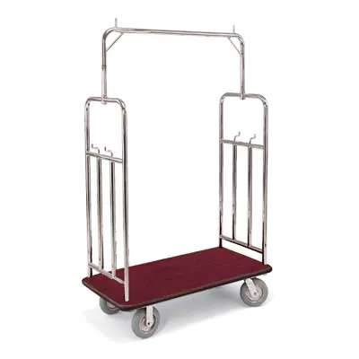 Forbes Industries 2549 Specialty Luggage Cart w/ Carpeted Deck, (4) Utility Hooks