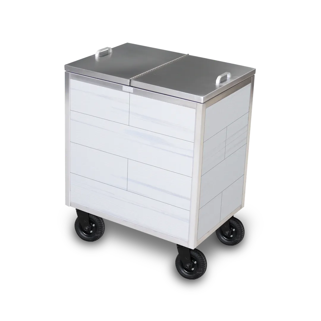 Forbes Industries 3720 Glacier Outdoor Ice Restock Cart w/ Deep Insulated Ice well with Drain
