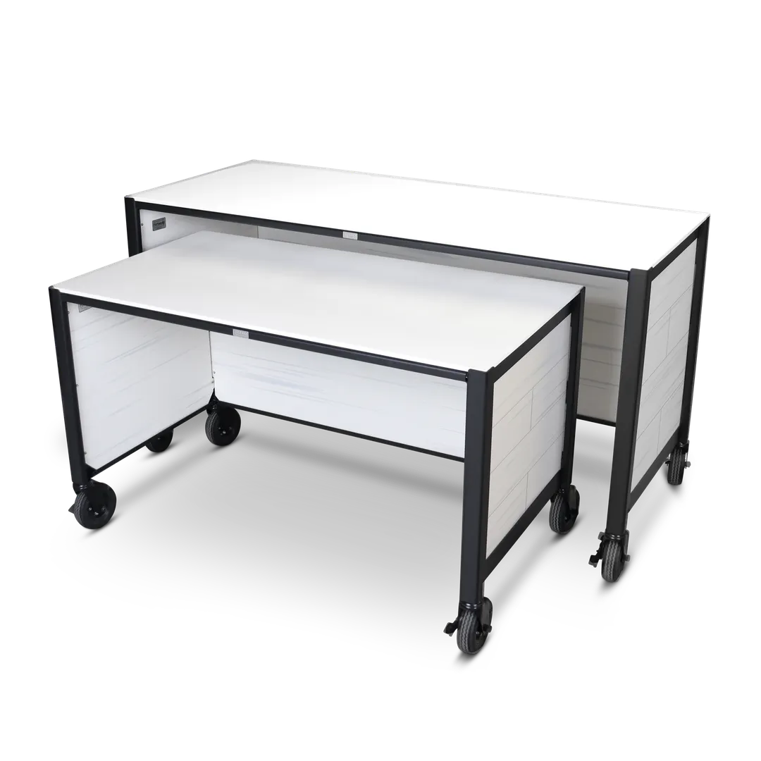 Forbes Industries 3740 Mirage Outdoor Nesting Table Set, (2) Tables