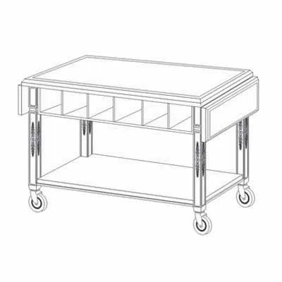 Forbes Industries 5523 Service Cart w/ Avonite Top & (2) Drop Leaves