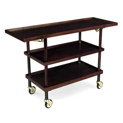 Forbes Industries 5524 Slimline Service Cart w/ (3) Wood Veneer Shelves, (2) Drop Leaves