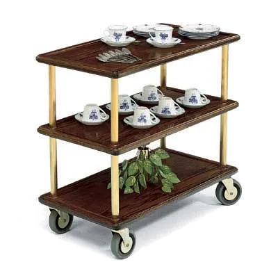 Forbes Industries 5530 Service Cart w/ (3) Wood Veneer Shelves