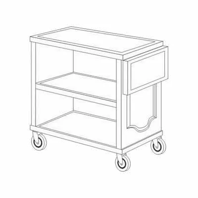 Forbes Industries 5562 Service Cart w/ (3) Shelves and Drop Leaf