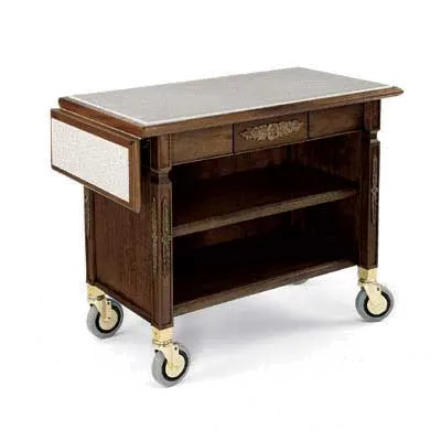 Forbes Industries 1573-SS Service Cart w/ (3) Shelves, (1) Drop Leaf, (1) Drawer, Avonite Top