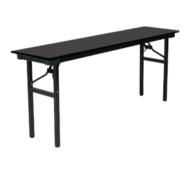 Forbes Industries 600-1872B-### 600 Series Training Folding Table, Rectangular, 18" x 72" x 30"H, Laminate Surface, Plywood Core, Black Vinyl Edge