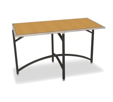 Forbes Industries 7040L-24 EcoFlex Elite Lam Series Folding Table, 30" x 60" x 24", Textured Black Steel, Two-Sided Laminate Top