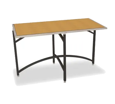 Forbes Industries 7040L-48 EcoFlex Elite Lam Series Folding Table, 30" x 60" x 48", Textured Black Steel, Two-Sided Laminate Top