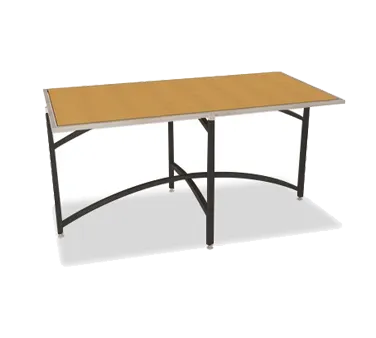 Forbes Industries 7044L-48 EcoFlex Elite Lam Series Folding Table, 36" x 72" x 48", Textured Black Steel, Two-Sided Laminate Top